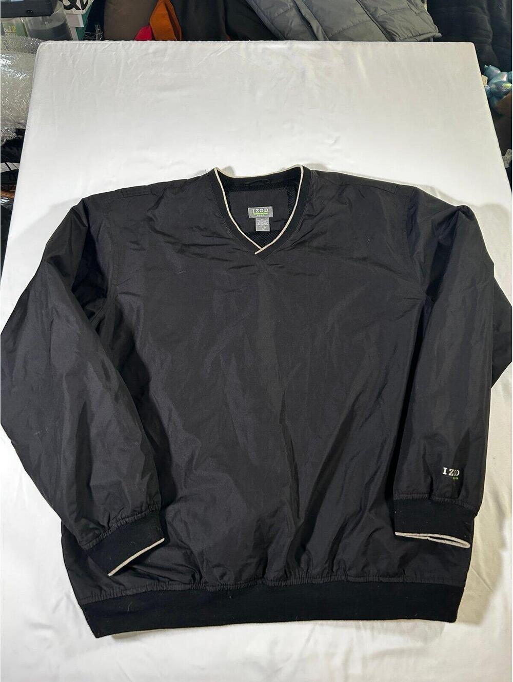 IZOD XFG Golf Windbreaker Men's Black Pullover Jacket/Sweater XLarge